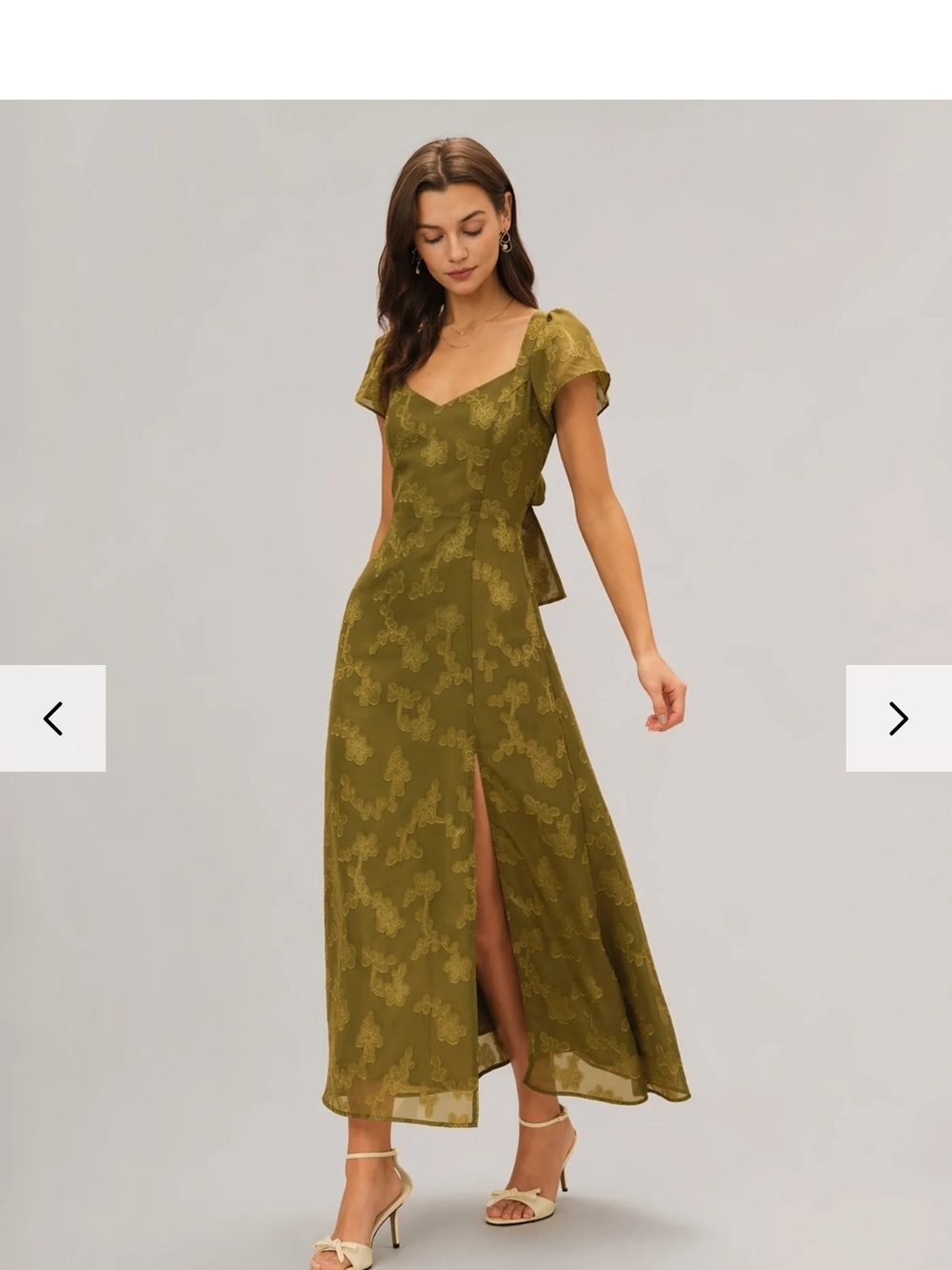 Green Sweetheart Neck Jacquard Maxi Dress